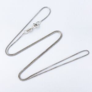Vintage Italy Sterling Silver 925 0.9mm Box Chain Necklace 18"